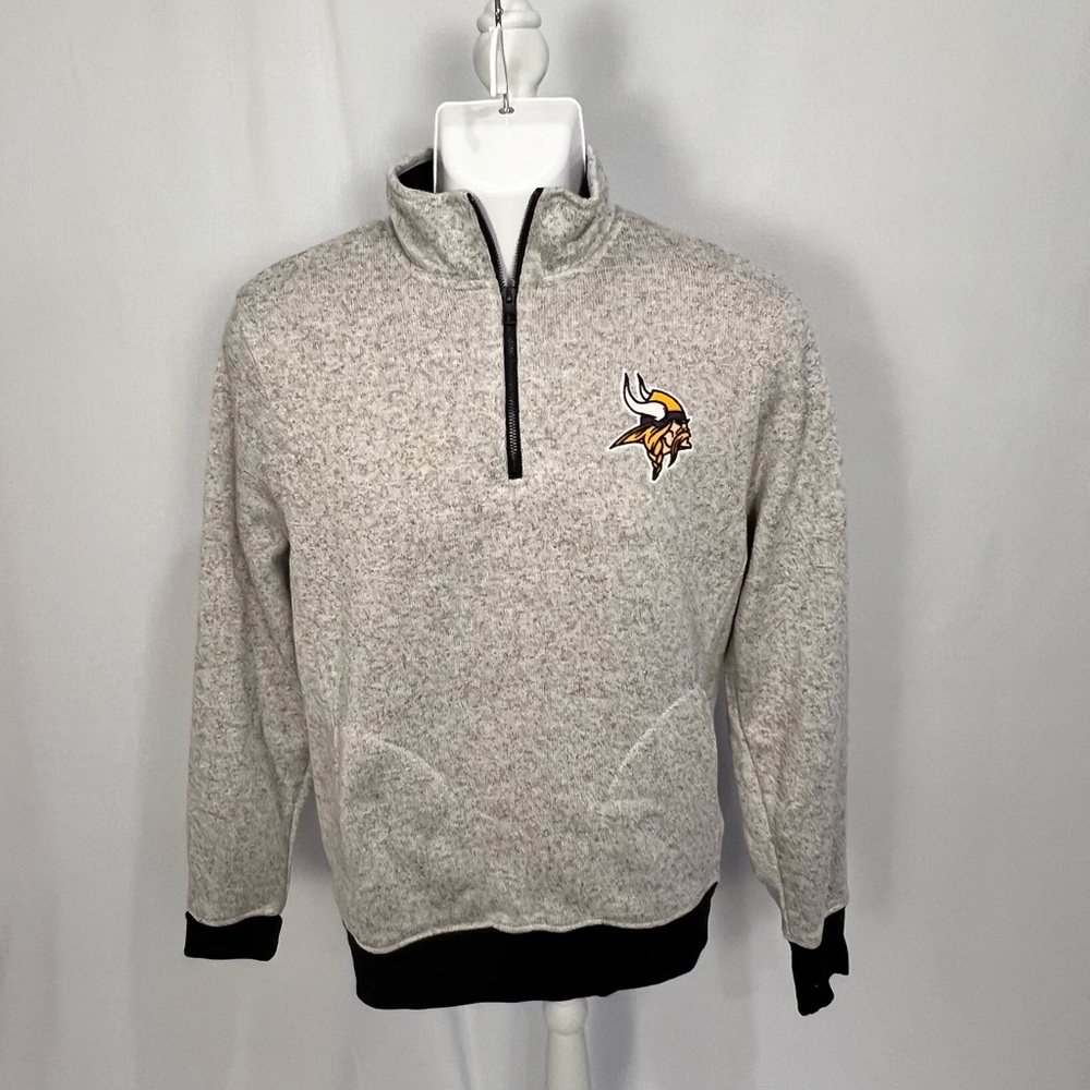 47 Men’s Minnesota Vikings Heather Gray Quarter-Zip Pullover